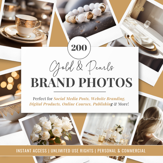 Gold & Pearls | Brand Photos | Stock Images | Social Media Graphics | 100% Royalty Free