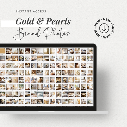 Gold & Pearls | Brand Photos | Stock Images | Social Media Graphics | 100% Royalty Free