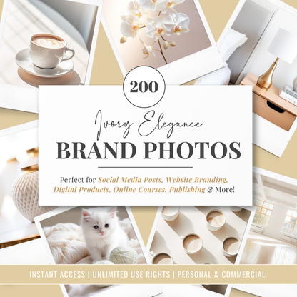 Ivory Elegance | Brand Photos | Stock Images | Social Media Graphics | 100% Royalty Free